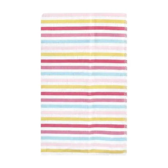 Hudson Baby Infant Girl Cotton Flannel Burp Cloths, Modern Rainbow, One Size image {4}
