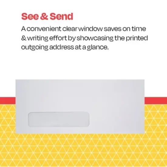 School Smart Window Envelopes with Gummed Flap Closure, No 10, White, Pack of 500 image {5}