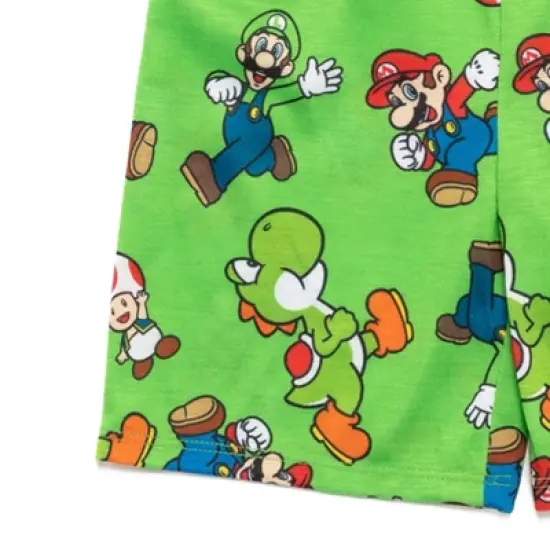 SUPER MARIO Nintendo Yoshi Luigi Pajama Shirt and Shorts Sleep Set Toddler  image {3}