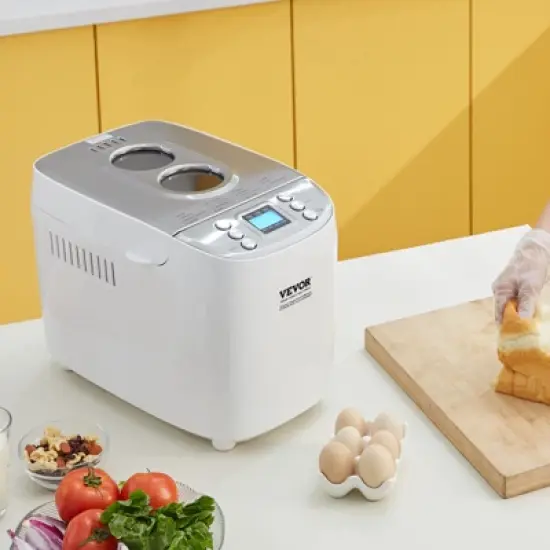 VEVOR Bread Maker, 15-in-1 3LB Dough Machine, Nonstick Ceramic Pan Automatic Breadmaker with Gluten Free Setting, Digital, Programmable image {1}