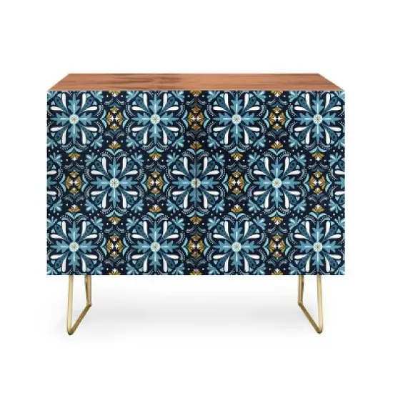 Heather Dutton Andalusia Midnight Blues Walnut Credenza - Deny Designs image {4}