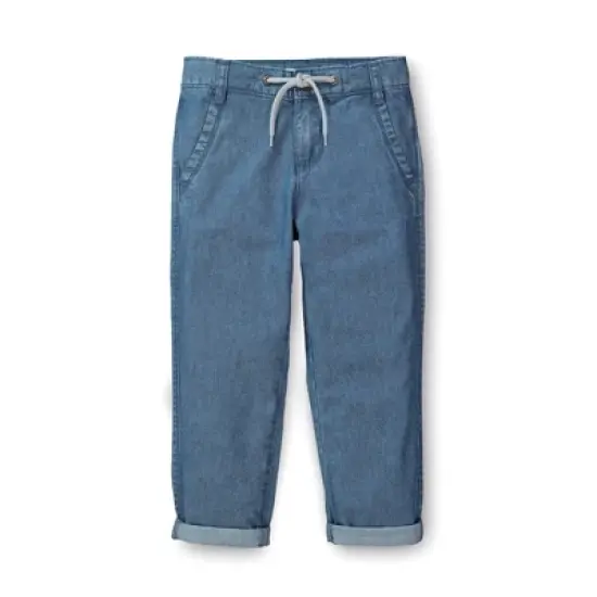 Hope & Henry Boys' Chambray Rolled Cuff Pant With Drawstring, Infant image {5}