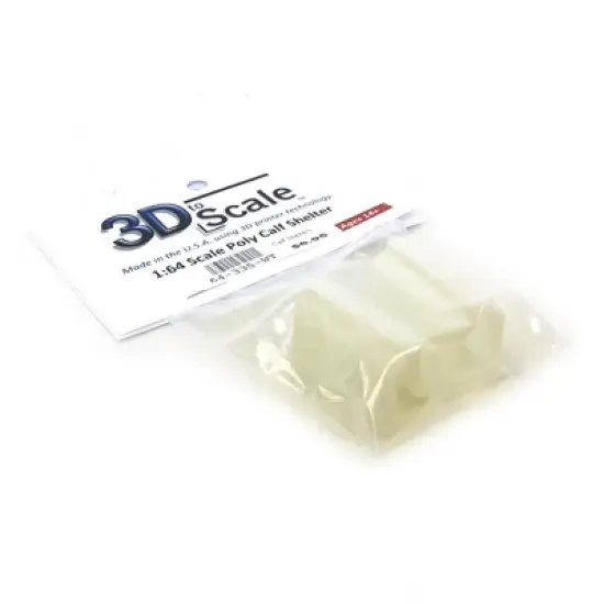 3D to Scale 1/64 2 Pack of 3D Printed White Plastic Calf Shelters 64-335-WT image {1}