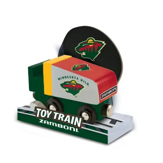 MasterPieces Officially Licensed NHL Minnesota Wild Wooden Toy Zamboni Train Engine For Kids image {4}