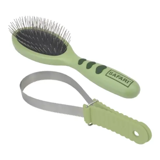 Safari by Coastal Pet Dog Brush & Shedding Tool Kit - Wire Pin Brush With Plastic Handle & Dual-Sided Dog Shedding Blade image {3}