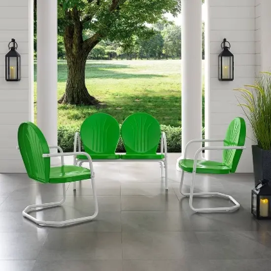 Griffith 3pc Outdoor Seating Set - Kelly Green - Crosley image {2}