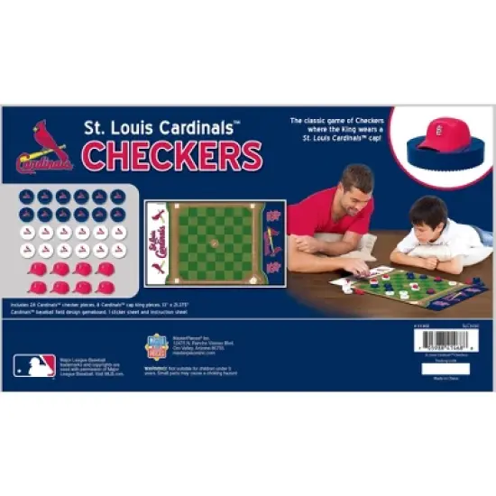 MasterPieces Officially licensed MLB St. Louis Cardinals Checkers Board Game for Families and Kids ages 6 and Up image {3}