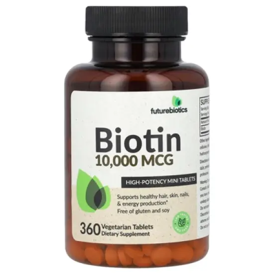 Futurebiotics Biotin, High Potency, 10,000 mcg, 360 Vegetarian Tablets image {4}