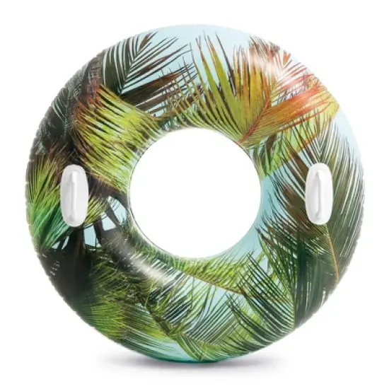 Intex 58263EP Groovy Color Inflatable Tropical Flower Transparent Tube Raft image {1}