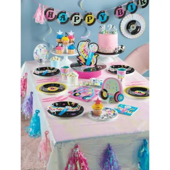 Creative Converting Birthday Beats Disco Party Tableware and Decor Set 27ct image {1}