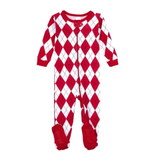 Leveret Footed Cotton Argyle Christmas Pajamas image {4}