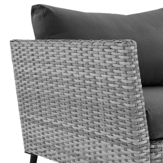 2pc Richland Outdoor Patio Loveseat and Coffee Table Set - Gray - Crosley image {6}