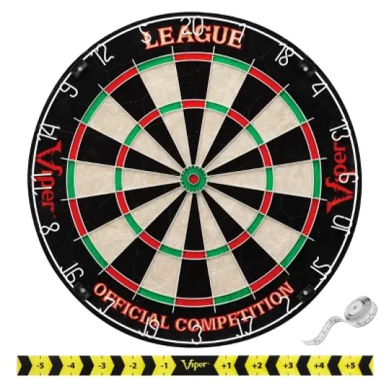 Viper League Sisal Dartboard Cabinet with Shadow Buster Dartboard Lights and Laser Throw Line image {2}