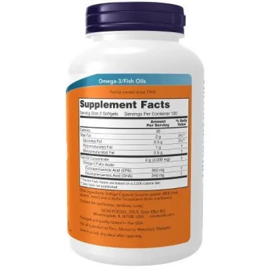 Omega-3 by Now Foods  -  200 Softgel image {1}
