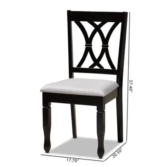 2pc Reneau Upholstered Wood Dining Chair Set - Baxton Studio image {7}