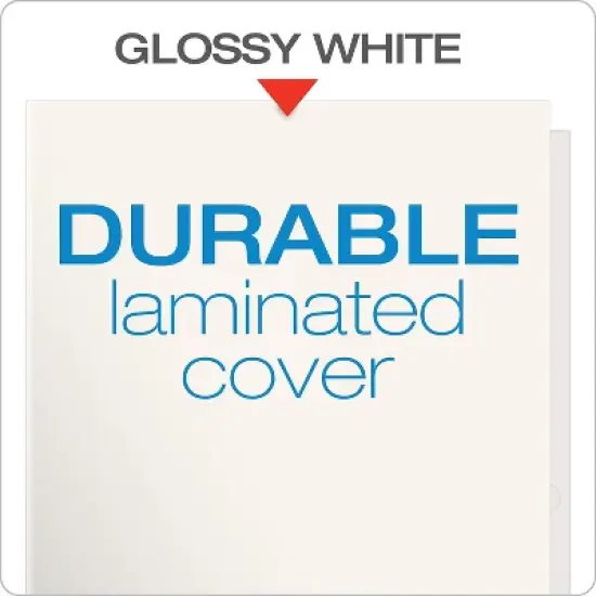Oxford High Gloss Laminated Paperboard Folder 100-Sheet Capacity White 25/Box 51704 image {3}