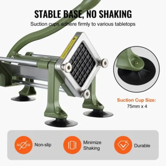 VEVOR French Fry Cutter, Potato Slicer with 1/2-Inch Stainless Steel Blade, Manual Potato Cutter Chopper with Suction Cups, Great for Potato image {5}
