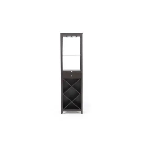 Austin Wood Modern Wine Tower Dark Brown - Baxton Studio image {1}