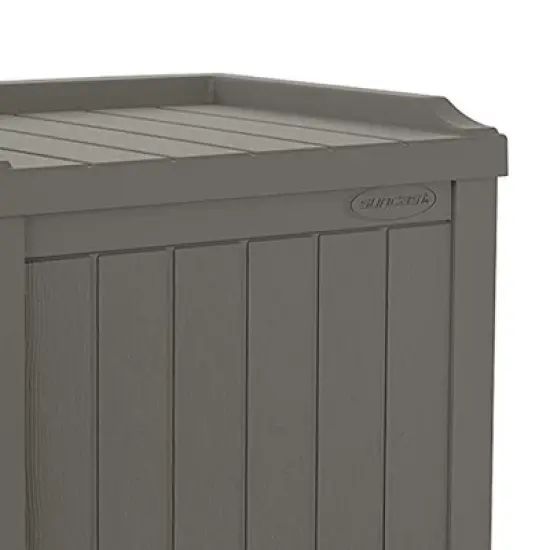 Suncast SS601 22 Gallon Outdoor Patio Small Deck Box w/ Storage Seat image {2}