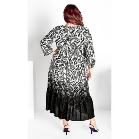 Women's Plus Size Artistry Tiered Dress - black | ZIM & ZOE image {1}