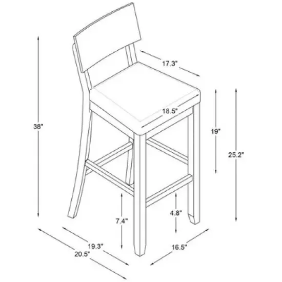 24" Jordan Counter Height Barstool - Linon image {10}