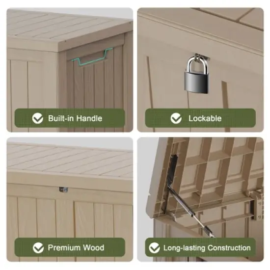 FURNIinspire Deck Boxes Outdoor Storage Box, Outdoor Deck Storage Box, Lockable Patio And Garden Furniture Container, Weather-Resistant Deck Box image {4}