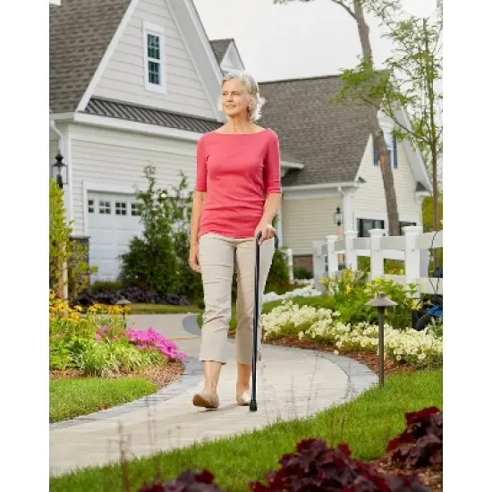 Carex Round Handle Wood Cane Black 1" image {2}