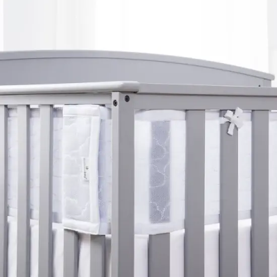 BreathableBaby Breathable Mesh Crib Liner - Deluxe Sheer Quilted Collection - Clouds image {3}