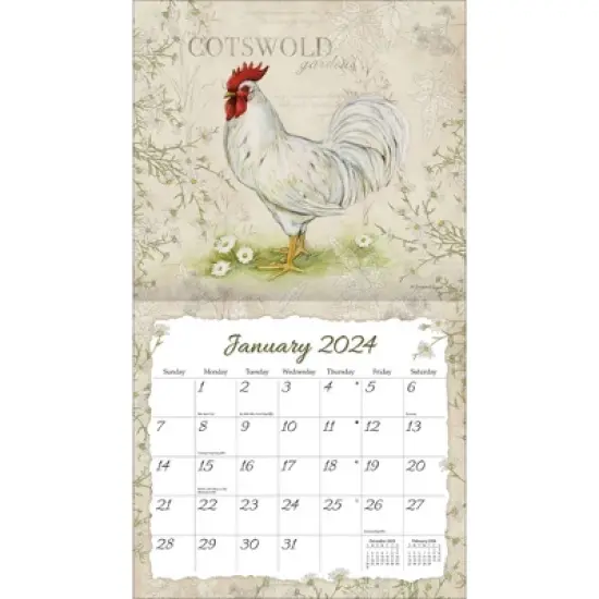 Lang 2024 Wall Calendar 24"x12" Proud Rooster image {1}