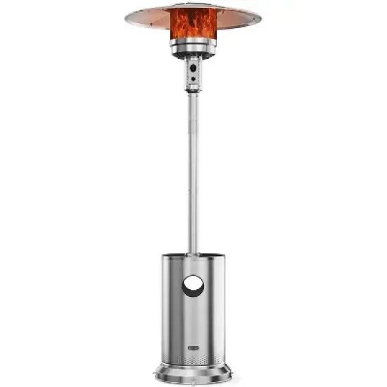 East Oak 31.9" x 86.6" 48000 BTU Torch Patio Propane Outdoor Portable Heater Stainless Steel Finish: Iron Frame, 10ft Heat Radius image {10}