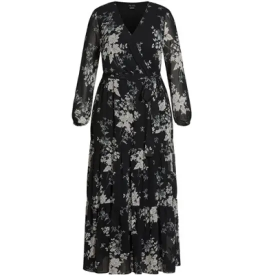 Women's Plus Size Mini Bouquet Maxi Dress - Black | CITY CHIC image {3}