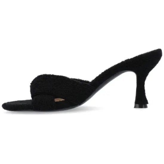Journee Collection Womens Mannon Soft Terry Cloth Slip On Open Toe Pumps image {1}