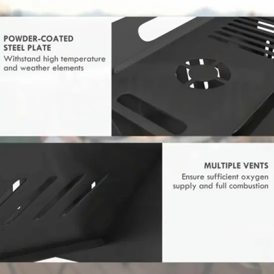 Resenkos 3-in-1 Stove, Wood Burning Firepit, Coffee Table with Quick Assembly and Carrying Bag, Black image {4}