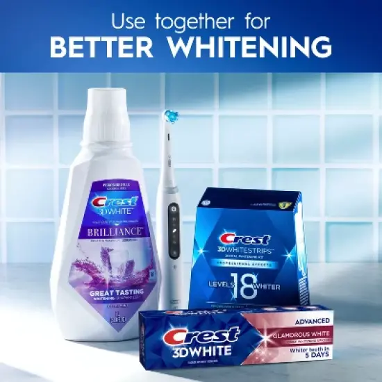 Crest 3D White Advanced Glamorous Teeth Whitening Toothpaste - 3.3oz image {7}
