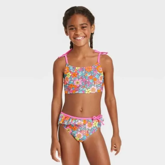 Girls' 2pc Flower Child Bikini Set - Cat & Jack&trade; Pink image {3}