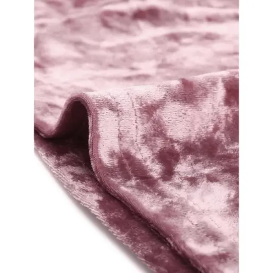 Allegra K Women's Velvet Lace Trim Velour Cami Tank Spaghetti Strap Top image {5}