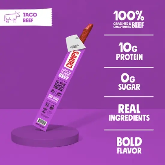 Chomps Snack Sticks Taco Beef Sticks - 9.2oz/8ct image {4}