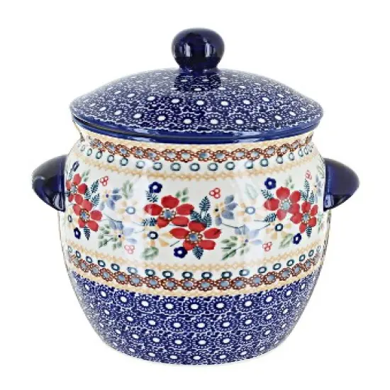 Blue Rose Polish Pottery P066 Manufaktura Small Canister image {3}