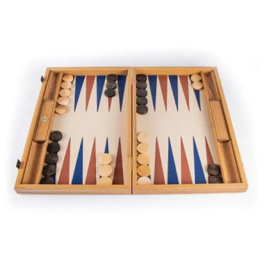WE Games Luxury Wood Backgammon Set with Leatherette Interior - 19 inches - Handcrafted in Greece image {4}