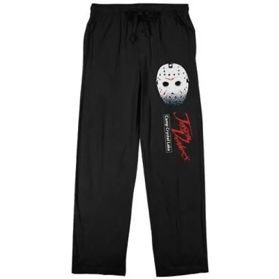 Friday the 13th Jason Mask Men's Black Sleep Pajama Pants image {4}