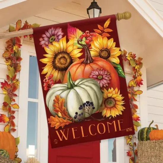 Briarwood Lane Fall House Flag 40x28 For Outdoor Fall Beauty Floral For Fall House Flag image {3}