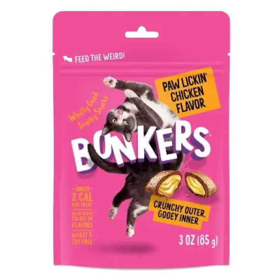 Bonkers Adult Crunchy and Soft Cat Treats Paw Lickin Chicken Flavor - 3oz image {12}