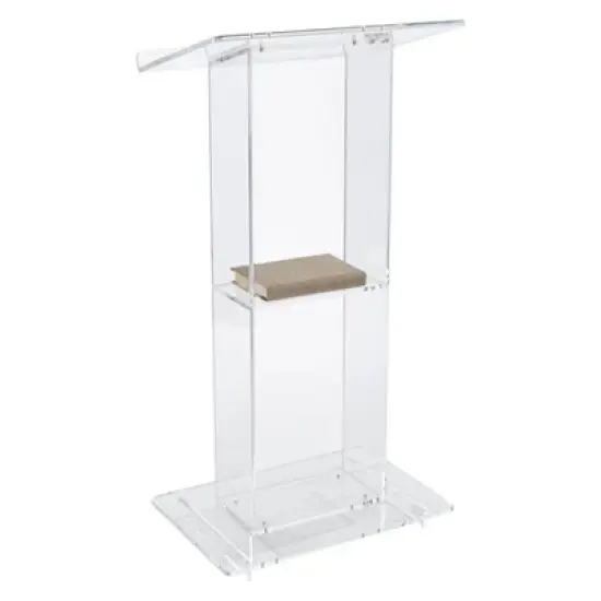 Lectern with Shelf Clear Acrylic - Hampden Furnishings image {8}