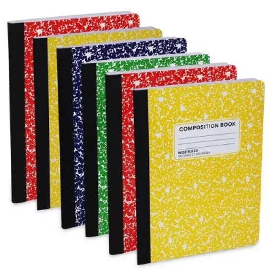 Manaloom Wide Ruled Composition Notebooks &ndash; 100 Sheets, 9.75" x 7.5", Sewn Binding &ndash; Durable Colorful Notebooks for School, Work, Journaling image {9}