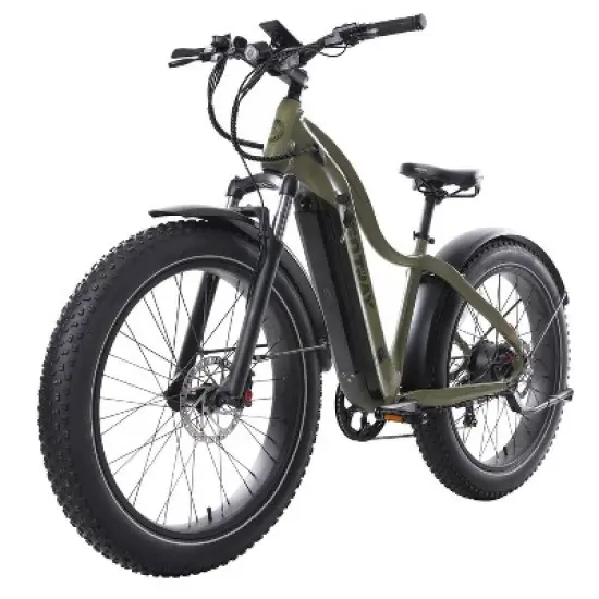 GOTRAX Adult Fat Tire 26" Step Over Electric Hybrid Bike - Green image {7}