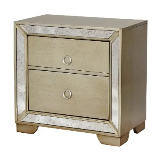 Schulich 2 Drawer Nightstand Champagne - HOMES: Inside + Out image {2}