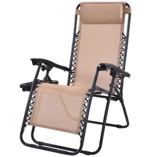 Tangkula 2PC Zero Gravity Chair Adjustable Recliners Textiliene image {2}