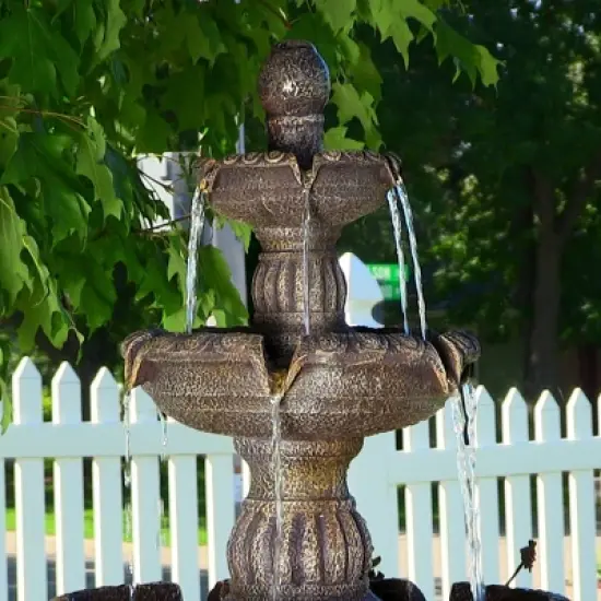 Sunnydaze 49"H Electric Fiberglass and Resin 4-Tier Mediterranean Outdoor Water Fountain image {7}