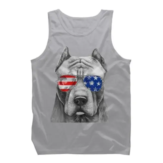 Men's Design By Humans American Pitbull With Sunglasses By Tank Top image {8}