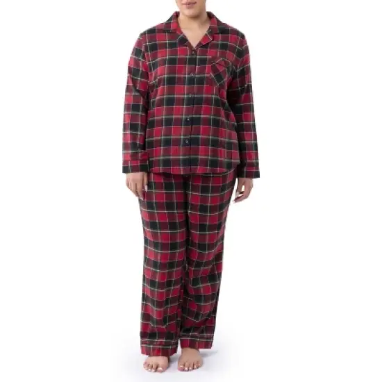 Wrangler Women's and Plus Button-Down Flannel Pajama Set image {3}